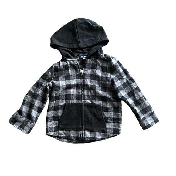 Andy & Evan Hooded Zip Up Flannel Sweater. - Picture 1 of 3